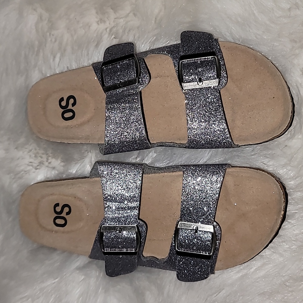 Glitter Silver Sandals